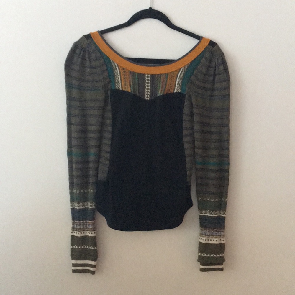 Wide neck low back knit sweater top